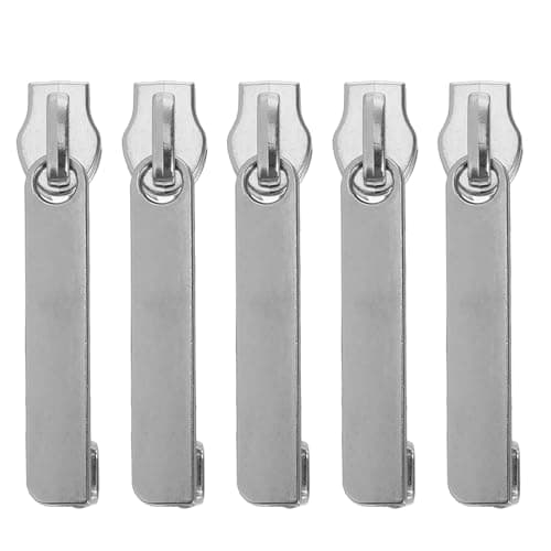 HORIALENCE 5pcs Suitcase Zipper Pull Replacement - Double Layer Anti Theft Head Tab Explosion-Proof Repair Kit - 2.36" Metal Slider with Lock Hole for Luggage