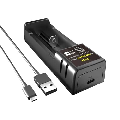 ljhnba Intelligent General Single Slot Battery Chargers with LED Indicates Suitable for 18650 21700 26650 32650 Lithium Batteries Portable Battery Device