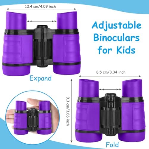 OSDUE Kids Telescope Outdoor Toys, 4x30 High Resolution Binoculars for Kids Educational Learning, Sports and Outside Play, Gifts for Age 3-12 Boys Girls (Purple) — view 2