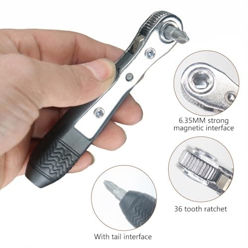 33 in 1 Right Angle Screwdriver, Mini Reversible Ratcheting Ratchet Wrench — view 3