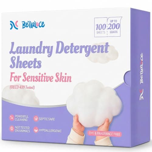 BellaLuce Sensitive Skin Laundry Detergent Sheets, 200 Loads (100 Count) - Hypoallergenic & Fragrance Free Washing Strips, Gentle for Baby, Travel & Dorm Essentials — view 3