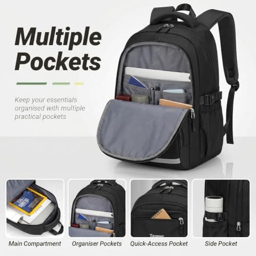 Taygeer School Bag for Boys, Lightweight Backpack for Teenage Boys Men — view 4