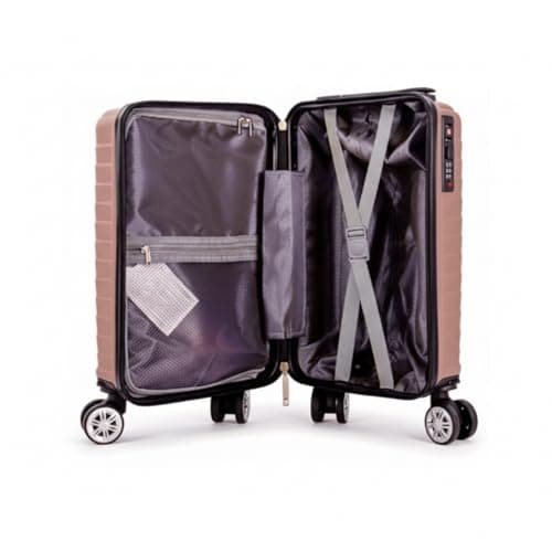 40x25x20cm Underseat Cabin Suitcase with Removable Wheels – Soft Shell Carry on Trolley Lightweight Spinner Luggage Detachable Wheels 1628 (Rose Gold) — view 4