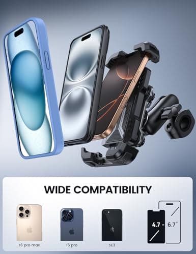 Lamicall Motorbike Phone Holder, [Anti-Theft] Motorcycle Phone Mount Bike — view 5