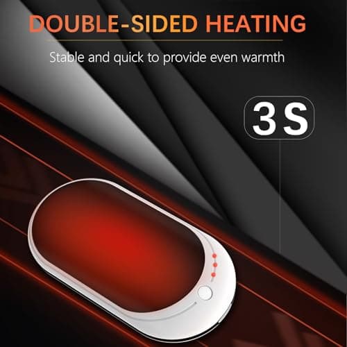 Hand Warmers Rechargeable 1 Pack, 5200 mAh Electric USB Hand Warmer Power Bank, Portable Double-Sided Hand Heater with 3 Heat Settings from 95-131℉, Great Gift for Women Men, Hiking Camping, White — view 3