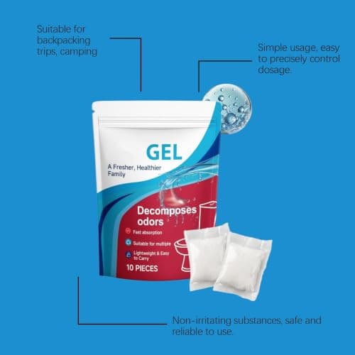 Loruken 10Pcs Portable Toilet Gel,Camping Toilets Bags,Camping Toilet Gel — view 4