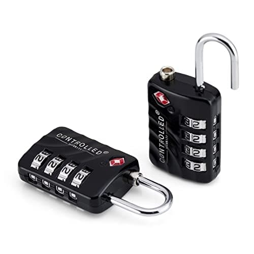 Controlled Security TSA Approved Luggage Locks - Pack of 2 - Black 4 Digit Combination Locks for Luggage, Backpacks & Lockers — view 4