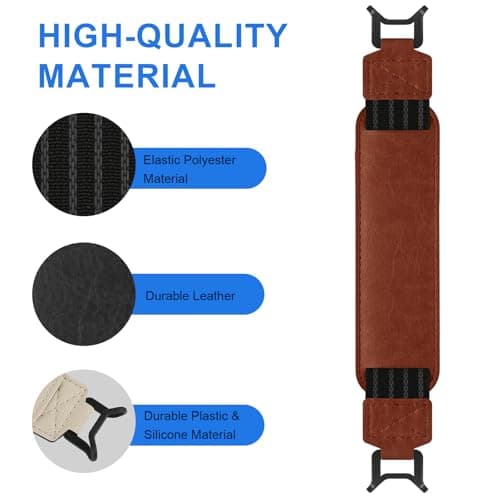 HoYiXi Soft Hand Strap for 9-11 Inch eReaders & Fire Tablet Compatible with Fire HD 10/iPad 9.7 /iPad Mini/Galaxy Tab A8 A9/Huawei Lightweight Black High-Elasticity Finger Grip Holder -Brown — view 3