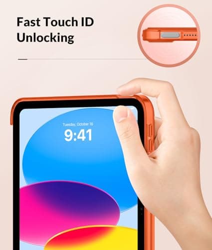 MoKo Slim Case for iPad (A16) 11th/10th Gen 2025/2022, Xingyu Orange — view 3