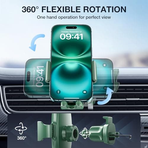 Miracase 2nd Generation Car Phone Holder, Air Vent Phone Holder for Cars 360° Rotation, Mobile Phone Mount Automobile Cradles GPS Vehicle Mount for Vent Van iPhone17 16 15 14 Pro Max 13 12 11 Samsung — view 6