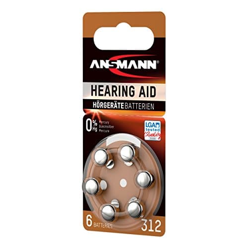Ansmann Hearing Aid Batteries [Pack of 6] Size 312 Brown Zinc Air Hearing-Aid Suitable for Hearing Aids, Sound Amplifier - 1.45V Mercury — view 2