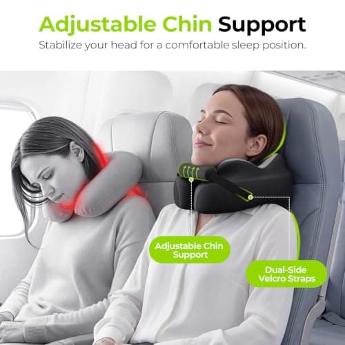 AUVON Ergonomic Travel Pillow, Adjustable Chin Support for Comfortable Rest — view 3