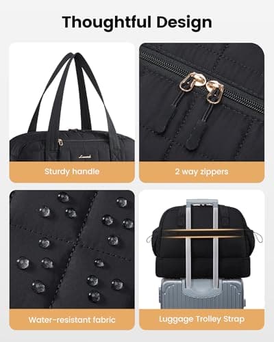 LOVEVOOK Travel Bags for Women, Lightweight Puffer Weekend Hospital Maternity Overnight Holdall Duffle Bag, Gym Bag with Shoe Compartment & Wet Pocket, Carry On Hand Luggage Ladies Flight Bags — view 6