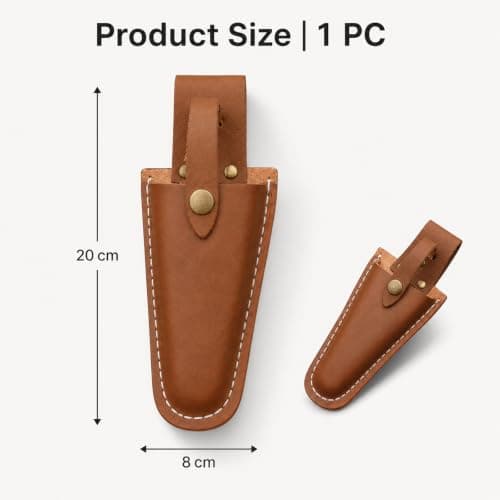 Leather Secateurs Holster, Pocket Pruning Shears Tool Belt Pouch with Snap Closure, Gardening Tool Sheath for Pliers, Scissors, Knife, DIY & Outdoor Work — view 2