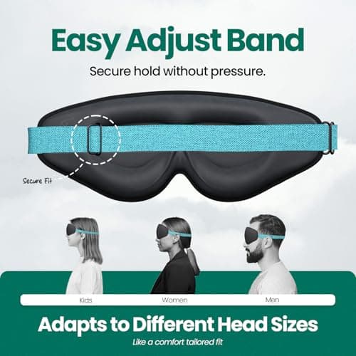 Ocufresh® 100% Blackout Sleep Mask for Women & Men – Zero Eye Pressure 3D Contoured Eye Mask for Sleeping – Adjustable Eye Mask for Travel, Naps, Shift Work & Meditation – Storage Pouch – Black — view 4