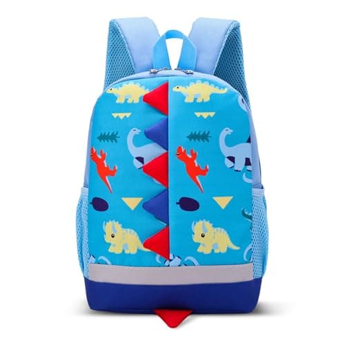 Aucuu Kids Backpack, Dinosaur School Backpack, Boys Girls Toddler Primary School Bag, Waterproof Nylon Rucksack, Casual Daypack, Book Bag for Campus Outdoor Travel Sports