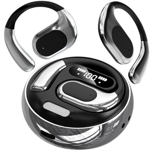 BZRYPREC OWS 144-Language AI Translator Earbuds - Real-Time Speech Translation with Accent Recognition - Learning/Travel/Business Bluetooth Earbuds（Black）