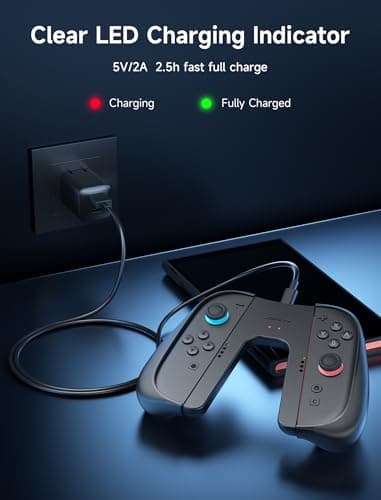 JSAUX Non-Slip Ergonomic Charging Grip for Switch 2 JoyPads — view 6