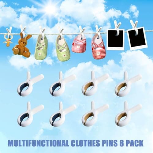 Beach Towel Clips for Sun Lounger, Heavy Duty Large Sunbed Clips Laundry Pegs for Beach Towels Clothes Pin Quilt Drying Windproof Hanging Beach Pool Chairs Sunlounger Cruise Essentials Accessories — view 5