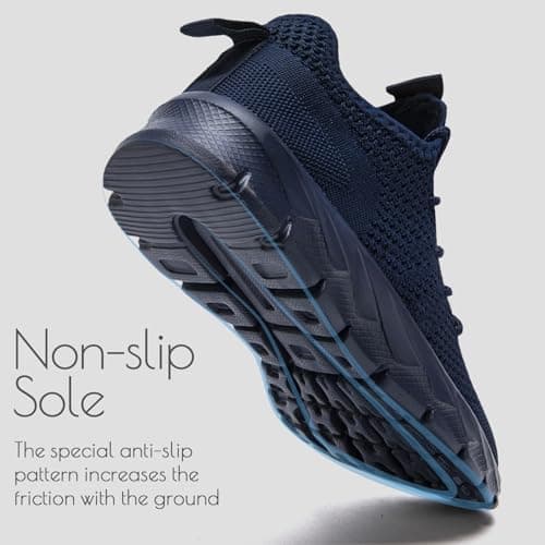 Oltyutc Mens Trainers Running Gym Sneakers Walking Shoes Dark Blue 10 UK — view 6