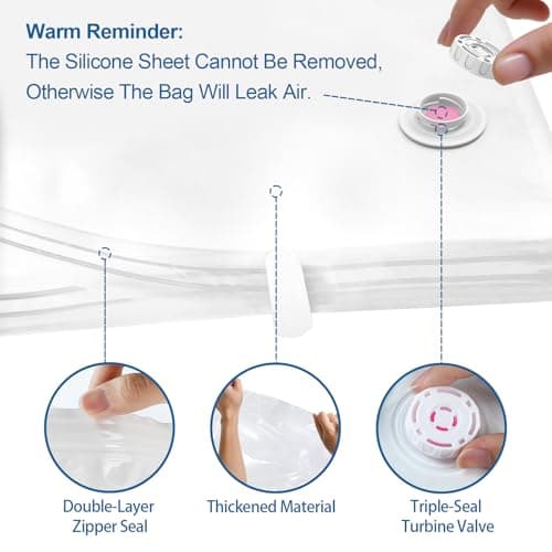LKV Vacuum Storage Bags with Electric Pump for travel, Space Saver Bags — view 3