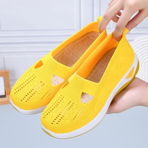Women Orthopedic Walking Shoes, Lightweight Closed Toe Summer Sneaker, Casual Soft Sole Breathable Shoes, Slip On Arch Support Trainers, Mesh Up Athletic Shoes — view 3