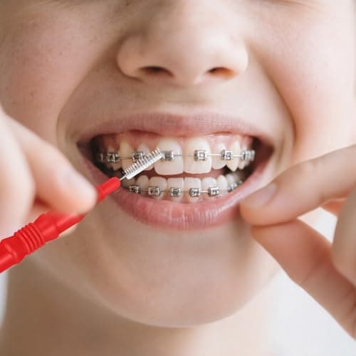 Interdental Brushes for Teeth and Gums, Ultra-Fine 0.5mm Floss Brushes, Home and Travel Oral Care Set (Red-50Pcs) — view 6
