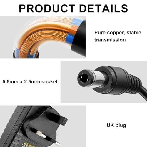5V 3A Baby Swing Charger Power Cord, 15W AC to DC Power Supply Adapter — view 6