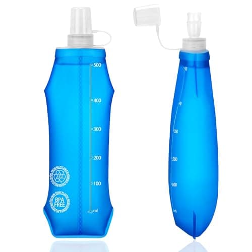 2PCS 500ml Soft Flask Water Bottles, Lightweight Leakproof BPA-Free Bottle