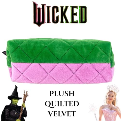 Wicked Quilted Velvet Make Up Bag Girls Womens Cosmetic Toiletries Pencil Case — view 5