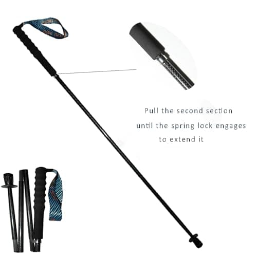OKHEALING Ultralight Trekking Poles, Foldable, Set of 2, Ultralight Carbon Fiber, Trail Poles with Moisture Wicking Handle, with Storage Bag (120cm) — view 3