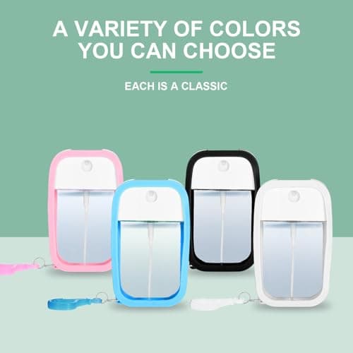 Qianyu 4PCS Reusable 50 ML Card Spray Bottle Portable Moisturizing Sprayer Box Card Design Empty Bottles with Hook Refillable Perfume Atomizer Vials for Cosmetic (white,sky blue,black,light pink) — view 5