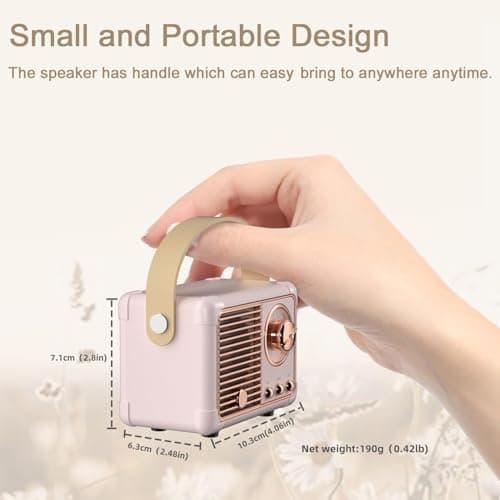 Retro Bluetooth Speaker,Birthday Gifts for Teenage Girls,Pink Room Decor — view 2