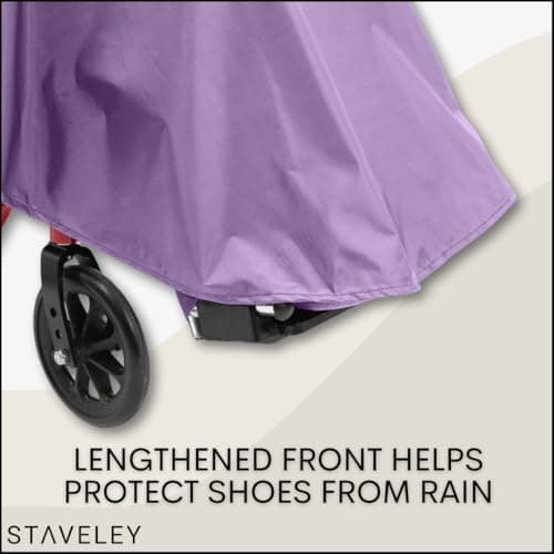 Staveley Wheelchair Rain Cape Poncho Waterproof | Unisex Lightweight Adult Mobility Rain Cape | Protection for Wheelchair & Electric Wheelchair Users (Lilac) — view 2