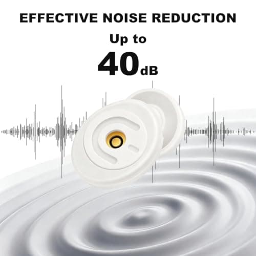 Ear Plugs for Sleep, 40dB Noise Reduction Earplugs, Reusable Earplug, White — view 2