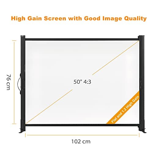 Portable Projector Screen with Stand, 50 Inch 4:3, Outdoor Projector Screen, Lightweight and Retractable, 1.2 High Gain Wrinkle-free Projection Screens, For Home Cinema, Meeting Presentation. — view 3