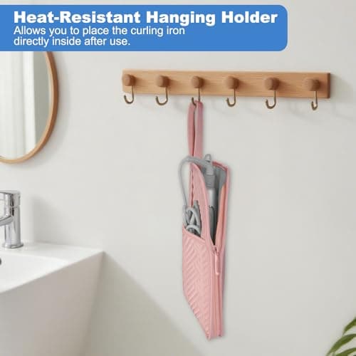 SITHON Hot Iron Holder & Mat Heat, Resistant Hair Tools Travel Bag — view 3