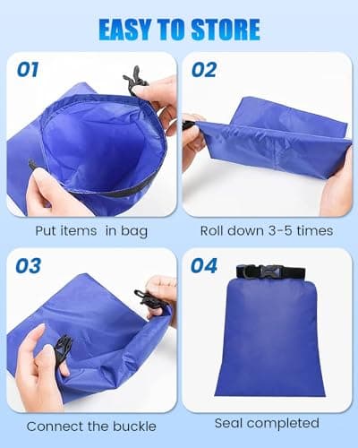 Evolpor 8-PCS Waterproof Dry Bag Set, Equipped with 12L 10L 8L 5L 3.5L 3L 2.5L 1.5L Large Capacity Tear Resistant Dry Bags, Waterproof Storage Bag for Hiking Camping Fishing Cycling (Multi Color) — view 4