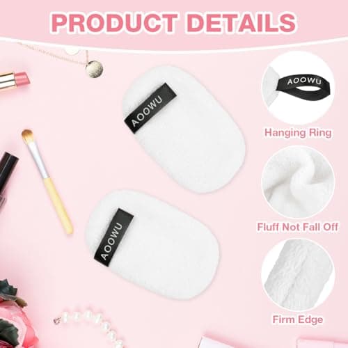 AOOWU Makeup Remover pad Set, 8 Pack Ultra Soft, Washable, Reusable Face & Skin Cleaner, Eye Makeup Remover Pads with Wash Bag — view 3