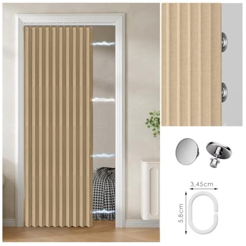 Invisible Magnetic Door Screen Foldable & Stylish for Bedrooms Brown 130x220cm Energy Efficient Cat Proof Easy Installation Bug & Insect Repellent — view 5