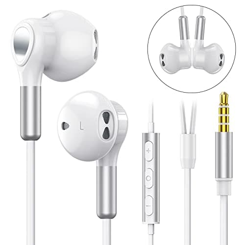 Earphones Wired Headphones In Ear Wired Earbuds with 3.5mm AUX Plug - White — view 2