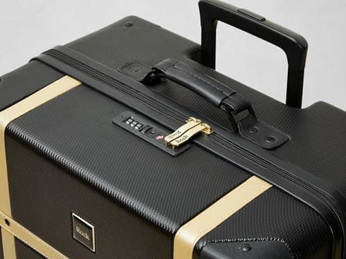 Rock Vintage Medium 57L Hard Shell Suitcase - Black & Gold — view 5