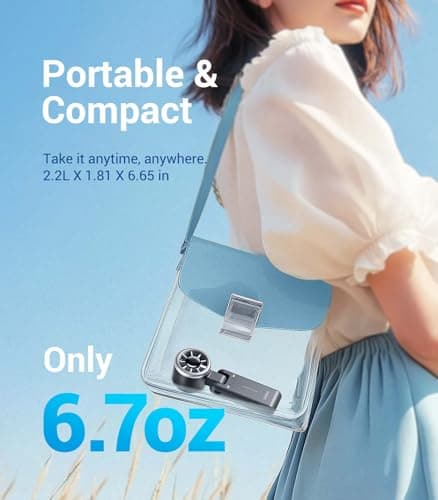 Diveblues Portable Handheld Fan, High-Speed Turbo Portable Fan, LED Display, Up to 12 Hours, 4000mAh Battery, 5 Wind Gear, Rechargeable small Hand Fan for Travel/Commute/Outdoor, Gifts for Women — view 6
