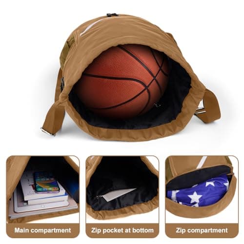flintronic Drawstring Backpack, Waterproof Sports Backpack, Large Gym Bag With Shoe Compartment and Water Bottle Mesh Pockets, for Sports School Beach Holidays Swimming Travel — view 5