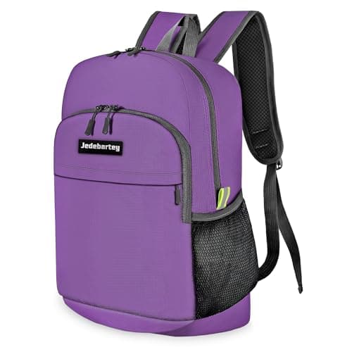 Jedebartey Rucksack, 20L Ultra Lightweight Backpack Foldable Hiking Daypack Small Travel Day Bag for Men Women Kids Outdoor Sports Camping Mountaineering Walking Cycling Climbing (Purple) — view 2