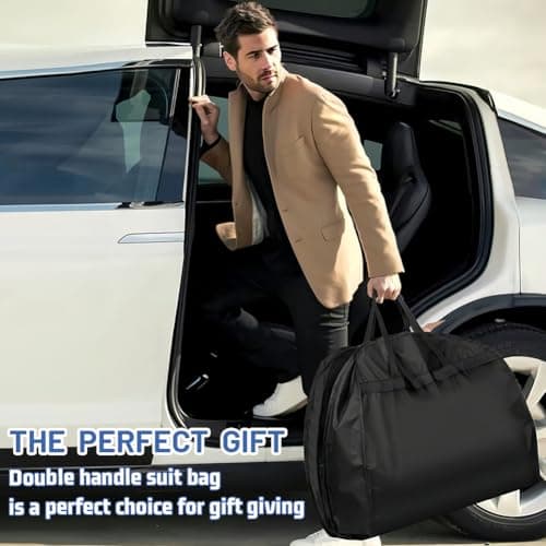 AMFUN Suit Bag with Zipper, Travel Garment Bags for Closet Storage and Travel, Waterproof Hanging Suit Cover, Foldable Washable Mesh Clothes Cover for Clothes, Coats, Jackets, Shirts, 110×60cm — view 6