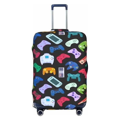 Richugui Interesting and Diverse Game Machines Luggage Cover Elastic Washable Stretch Suitcase Travel Suitcase Protector Anti-Scratch Cover for Kid and Adult,S (18-21 inch suitcase)
