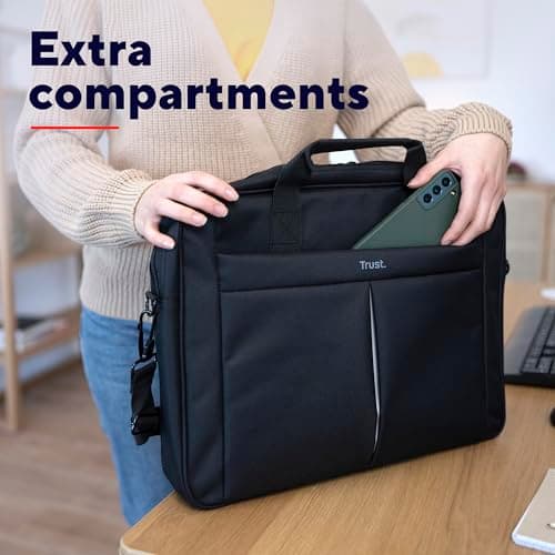 Trust Primo Laptop Bag 16 Inch, Messenger Bag with Padded Interior, Black — view 6