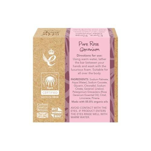 Little Soap Company Organic Rose Geranium Mini Soap Bar, Travel Size, 50g — view 3