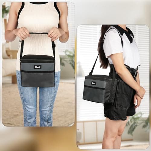 Uhat Adult Cooler Lunch Box Small Cool Bag 5L Dual Compartment Thermal Bag for Work School Day Trip (Grey) — view 5
